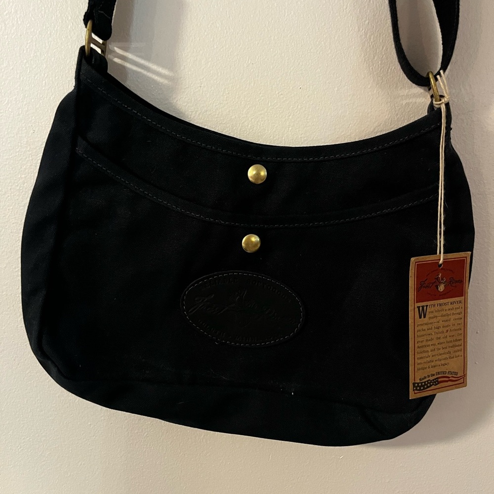 Frost River Trading Post Softgoods Crescent Lake Shoulder Bag Purse Black